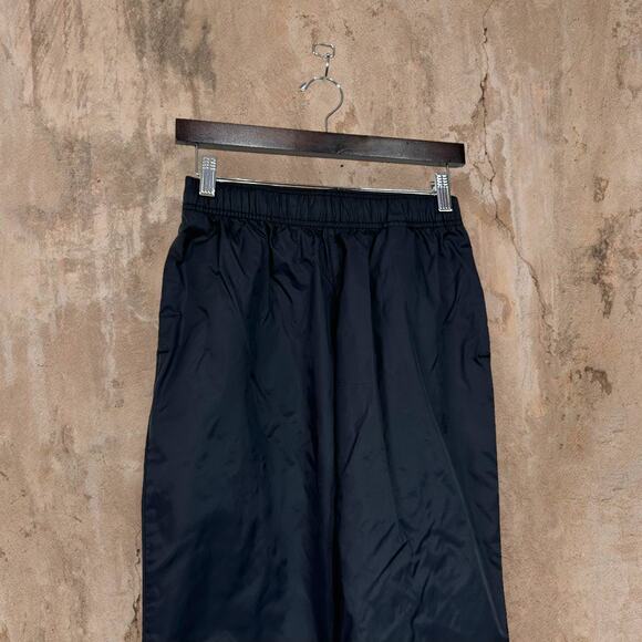 Columbia Track Pants Jet Black Nylon White Ankle Logo Mesh Lined - Picture 4 of 6
